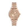 Reloj Gilmore de tres agujas con fecha, tono oro rosa y cerámica marrón Reloj Gilmore de tres agujas con fecha, tono oro rosa y cerámica marrón