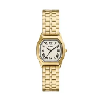 Reloj Harlow de acero inoxidable dorado con tres agujas