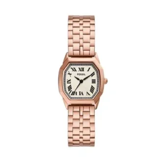 Reloj Harlow de acero inoxidable tono oro rosa con tres agujas