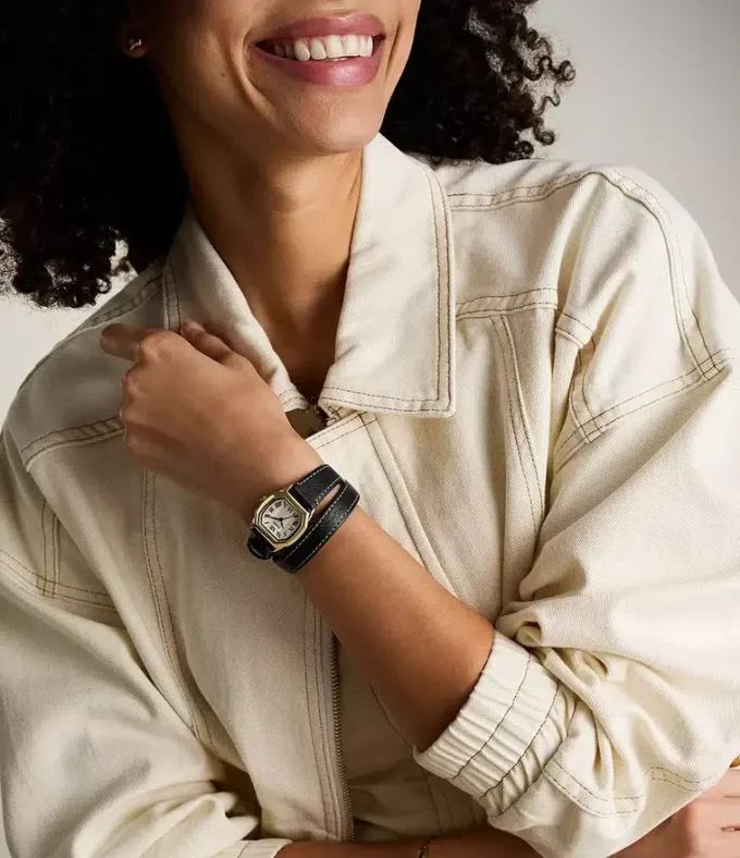 Reloj Harlow de tres agujas con correa de cuero negro Reloj Harlow de tres agujas con correa de cuero negro