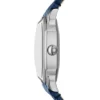 Reloj Harlow de tres agujas con correa de piel de cocodrilo azul marino