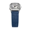 Reloj Harlow de tres agujas con correa de piel de cocodrilo azul marino