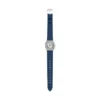 Reloj Harlow de tres agujas con correa de piel de cocodrilo azul marino