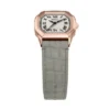 Reloj Harlow de tres agujas con correa de piel de cocodrilo gris Reloj Harlow de tres agujas con correa de piel de cocodrilo gris