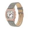 Reloj Harlow de tres agujas con correa de piel de cocodrilo gris Reloj Harlow de tres agujas con correa de piel de cocodrilo gris