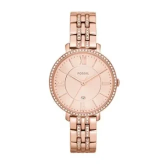 Reloj Jacqueline de acero inoxidable tono oro rosa con tres agujas Reloj Jacqueline de acero inoxidable tono oro rosa con tres agujas