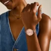Reloj Jacqueline de acero inoxidable tono oro rosa con tres agujas Reloj Jacqueline de acero inoxidable tono oro rosa con tres agujas