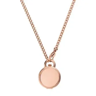 Reloj Jacqueline de tres agujas en acero inoxidable tono oro rosa con medallón