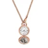 Reloj Jacqueline de tres agujas en acero inoxidable tono oro rosa con medallón