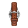 Reloj minimalista de tres agujas con correa de cuero marrón