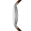 Reloj minimalista de tres agujas con correa de cuero marrón