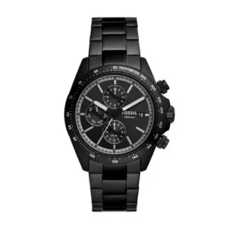 Reloj multifunción Autocross de acero inoxidable negro