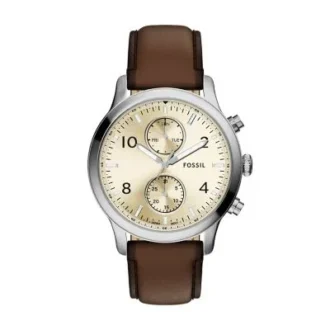 Reloj multifunción Bennett de cuero marrón