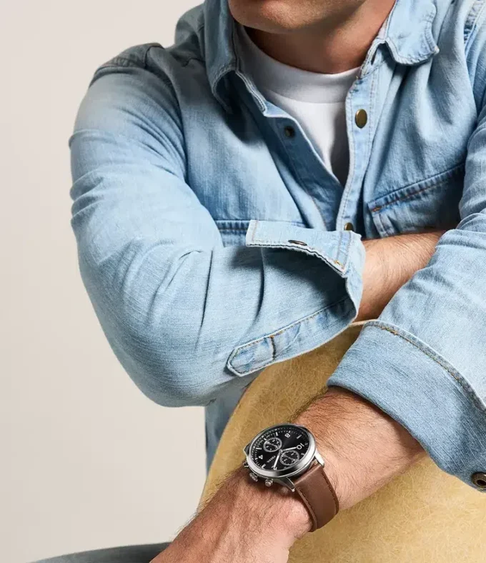 Reloj multifunción Bennett de cuero marrón Reloj multifunción Bennett de cuero marrón