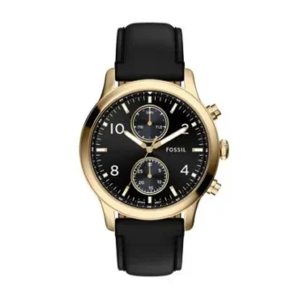 Reloj multifunción Bennett de cuero negro