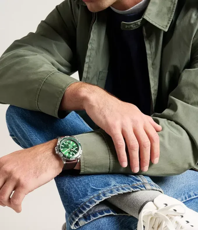 Reloj multifunción Garrett de cuero marrón Reloj multifunción Garrett de cuero marrón