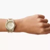 Reloj multifunción Riley de acero inoxidable dorado