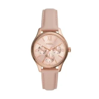 Reloj multifunción Rye de cuero rosa Reloj multifunción Rye de cuero rosa