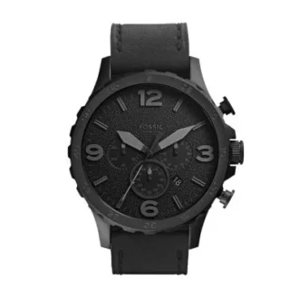 Reloj Nate Chronograph de cuero negro