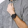 Reloj Nate Chronograph de cuero negro Reloj Nate Chronograph de cuero negro