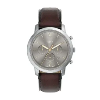 Reloj Neutra Chronograph de cuero marrón