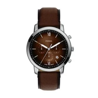 Reloj Neutra Chronograph de cuero marrón