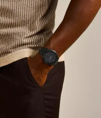 Reloj Neutra Chronograph de cuero negro