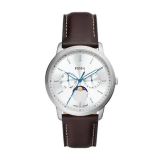 Reloj Neutra Moonphase multifunción con correa de cuero marrón