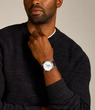Reloj Neutra Moonphase multifunción con correa de cuero marrón