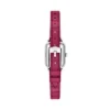 Reloj Raquel Mini de dos agujas con correa de cuero rosa