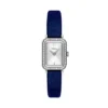 Reloj Raquel Mini de dos agujas con terciopelo azul