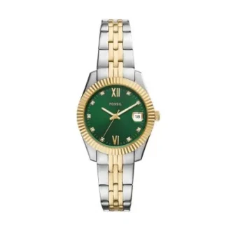 Reloj Scarlette de acero inoxidable bicolor con tres agujas y fecha