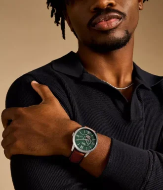 Reloj Townsman automático con correa de cuero marrón