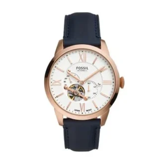 Reloj Townsman automático de cuero azul marino
