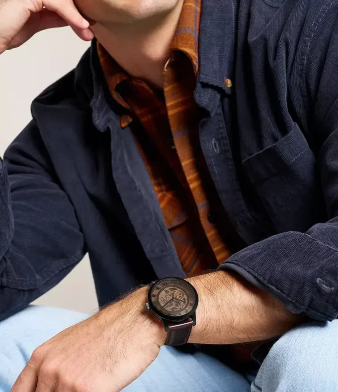 Reloj Townsman automático de cuero marrón oscuro Reloj Townsman automático de cuero marrón oscuro