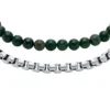 Set de regalo con pulsera de acero inoxidable y ágata verde