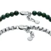 Set de regalo con pulsera de acero inoxidable y ágata verde