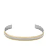 Textura moleteada a máquina Pulsera tipo brazalete moleteada de acero inoxidable en dos tonos Textura moleteada a máquina Pulsera tipo brazalete moleteada de acero inoxidable en dos tonos