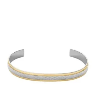 Textura moleteada a máquina Pulsera tipo brazalete moleteada de acero inoxidable en dos tonos