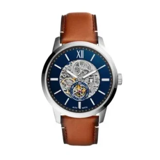 Townsman 48 mm automático con correa de cuero marrón claro