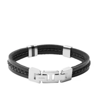 Townsman Leather Essentials Pulsera de cuero negro de varias vueltas