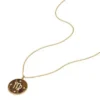 Virgo Sutton Zodiac Collar con colgante de ojo de tigre en acero inoxidable dorado Virgo Sutton Zodiac Collar con colgante de ojo de tigre en acero inoxidable dorado